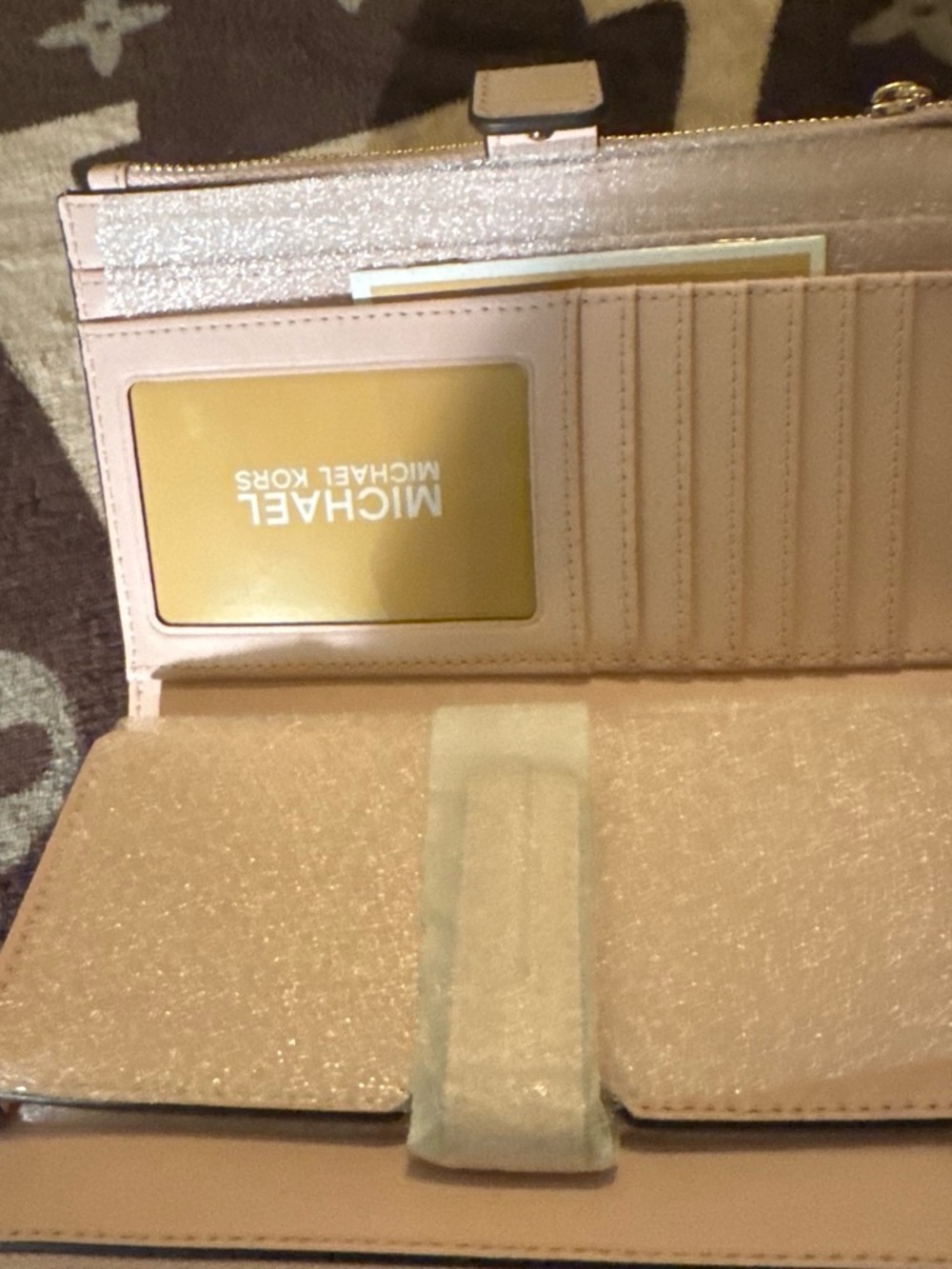 Michael Kors Women's Glitter Pink Wallet